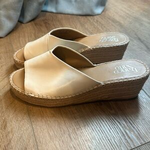 Leather Espadrille wedge